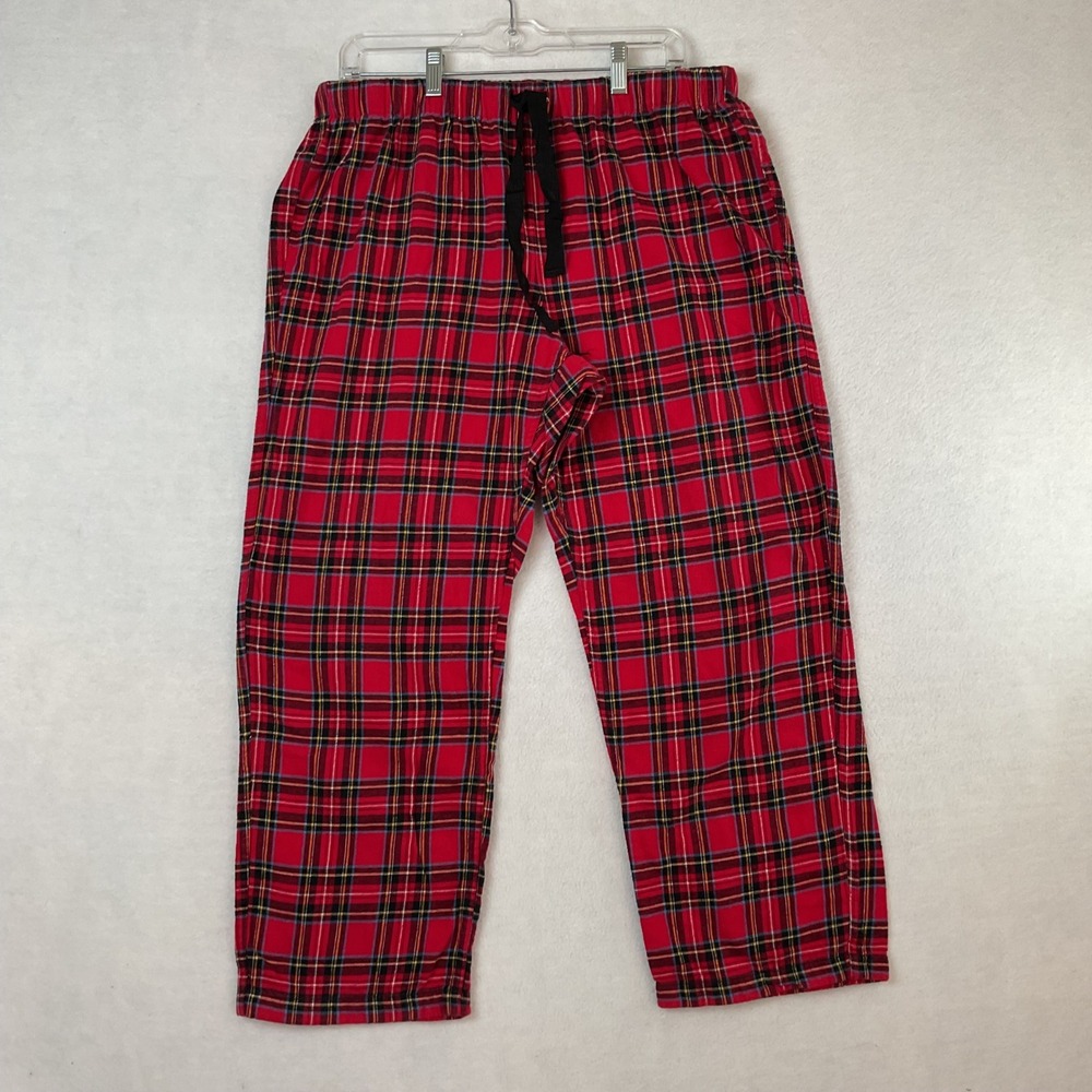 J.Crew Red Tartan Plaid Pajama Pants Women Large 100% Cotton Re-Imagined Flannel